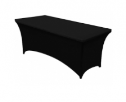 6' Rectangle Table ~ Black Spandex Table Linen