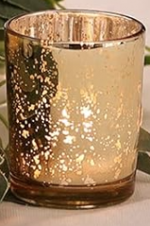 Gold Mercury Glass Votive Candle Holder Event Accessory