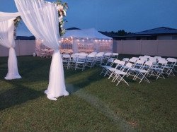 10' x 10' Crushed Sheer White Voile Drapery Panels Pipe & Drape