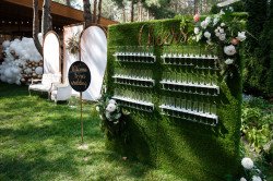 Grass Champagne Wall Event Prop