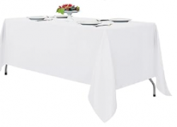 Flowing White Linen for Rectangle Table Table Linen