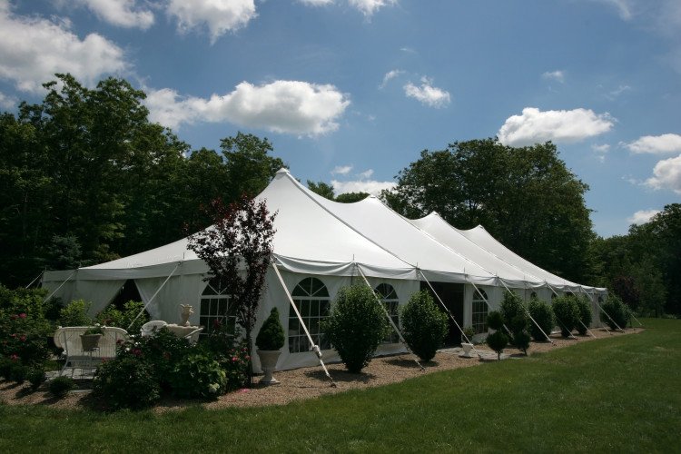 60 Guest High-Peak Tent, Table, & Chair Package