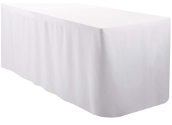 6' Rectangle ~ White Tailored Linen (72x30) Table Linen