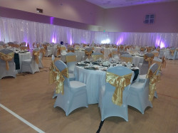 12' x 5' Poly Premier White Draper Panel Pipe & Drape